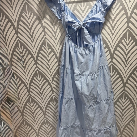 Elegant Sky Blue Maxi Dress - Picture 4 of 10